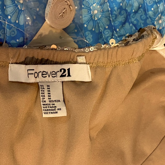 $10 dress sale! NWT Forever 21 gold sequin cocktail dress,lined stretch mesh,M - Picture 9 of 10